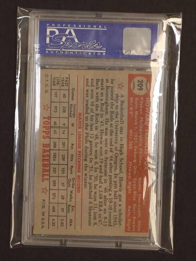 1952 Topps Howard Fox #209 PSA 7