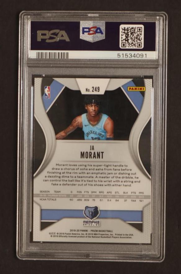 2019 Panini Prizm Ja Morant #249 RC PSA 10