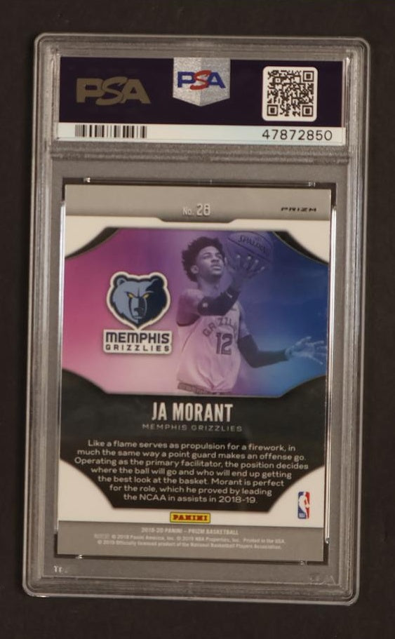 2019 Panini Prizm 28 Ja Morant Fireworks – Fast Break Fast PSA 10 Gem Mint Memphis Grizzlies