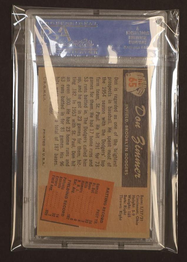 1955 Bowman Don Zimmer #65 PSA 4