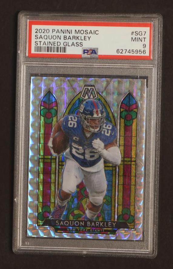 2020 Panini Mosaic Stained Glass Prizm Saquon Barkley #SG7 PSA 9