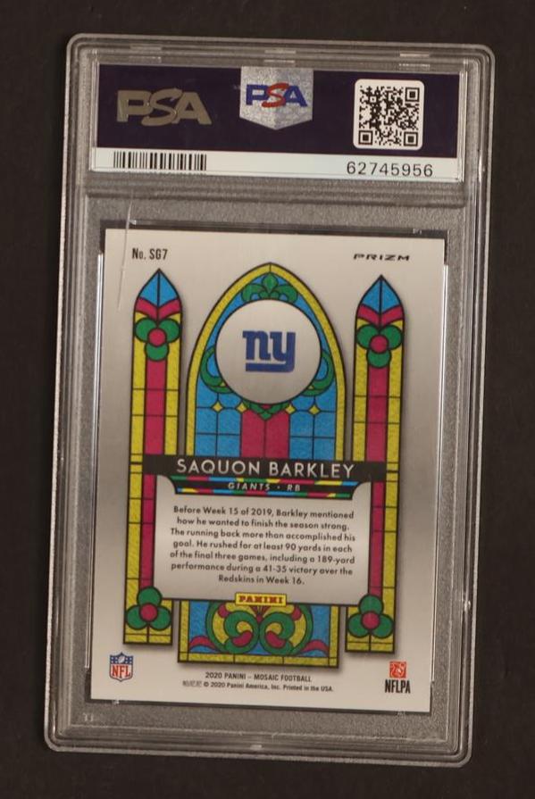 2020 Panini Mosaic Stained Glass Prizm Saquon Barkley #SG7 PSA 9