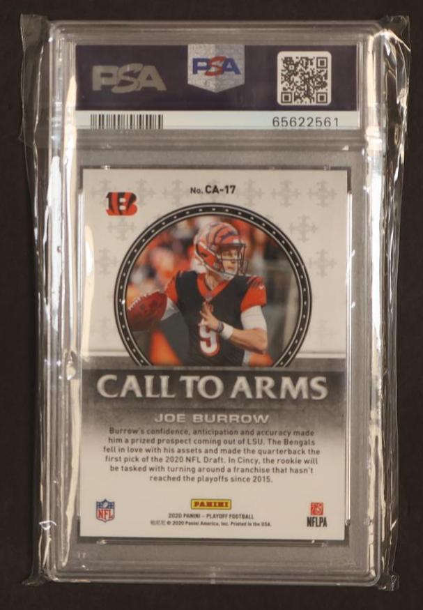 2020 Panini Playoff Call to Arms Joe Burrow #CA17 PSA 9