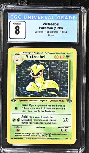 1999 Pokémon Jungle 1st Edition Victreebel #14/64 Holo CGC 8