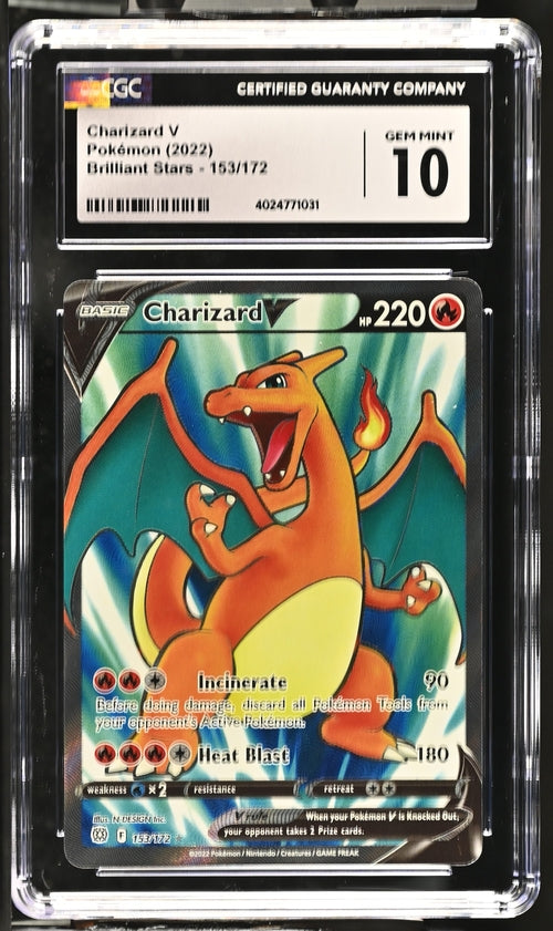2022 Brilliant Stars #153/172 Charizard V CGC 10