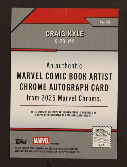 2025 Topps Marvel Chrome Artist Autographs Craig Kyle #AA-CK Auto /75