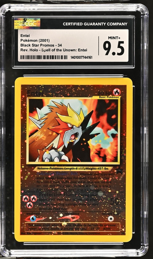 2001 Pokémon Wizards Black Star Promo Reverse Holo Entei #34 CGC 9.5