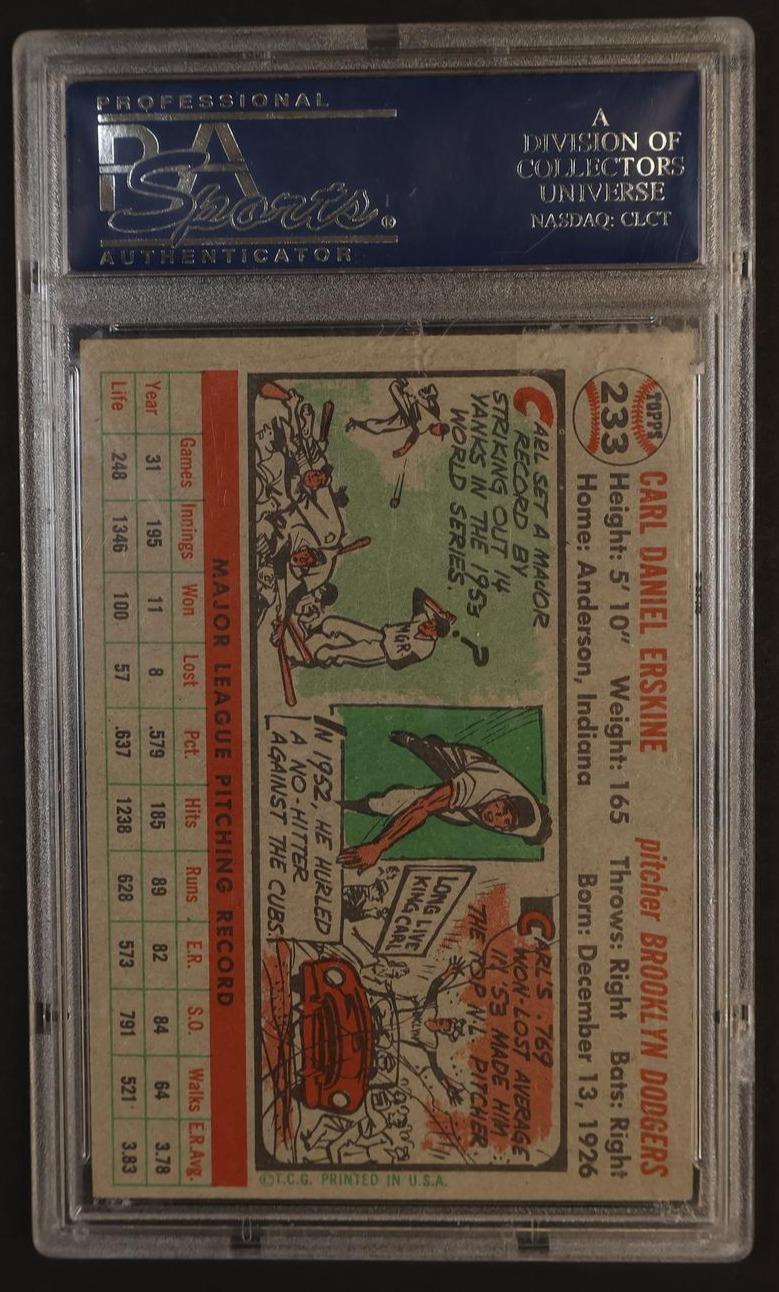 1956 Topps Carl Erskine #233 PSA 6