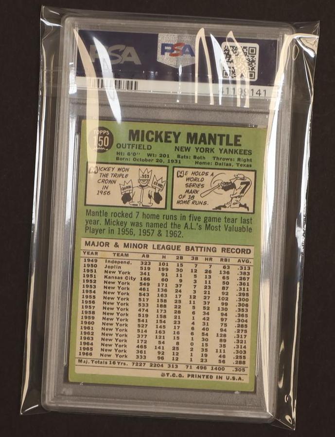 1967 Topps Mickey Mantle #150 PSA 3