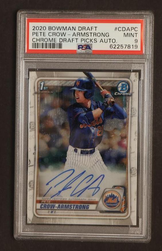 2020 Bowman Draft Chrome Autograph Pete Crow-Armstrong #CDAPC PSA 9