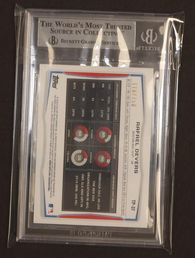 2014 Bowman Draft Top Prospects Red Ice Rafael Devers #TP-37 /150 BGS 9