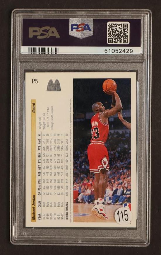 1992 Upper Deck Mcdonald's Michael Jordan #P5 /115 PSA 9