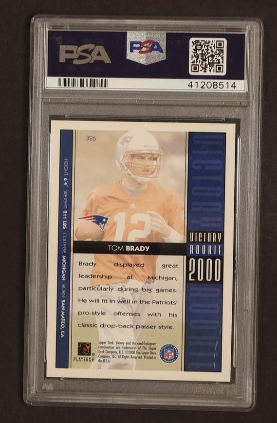 2000 Upper Deck Victory Tom Brady #326 PSA 8