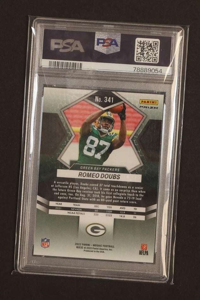 2022 Panini Mosaic Mosaic Green Romeo Doubs #341 PSA 10