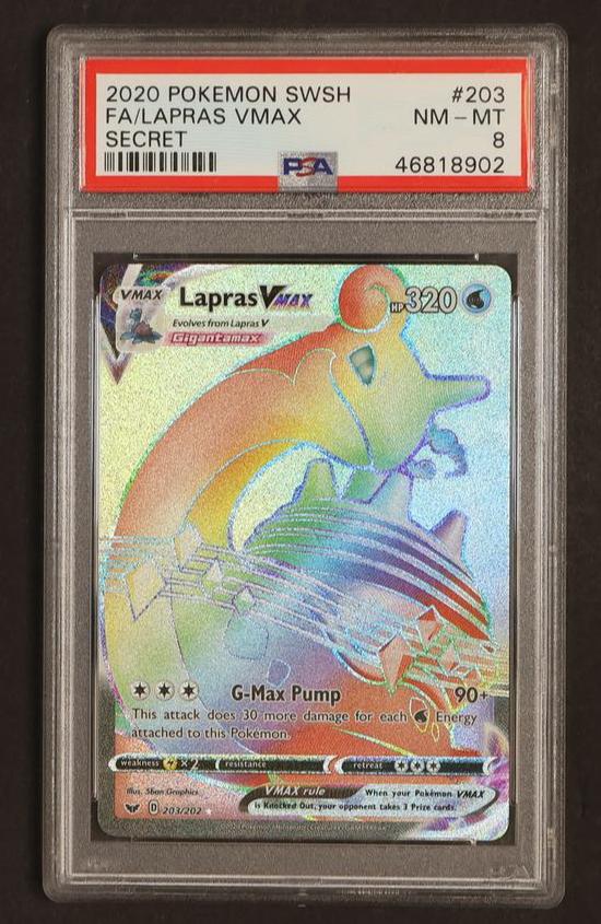 2020 Pokemon Sword and Shield Lapras Vmax #203 PSA 8