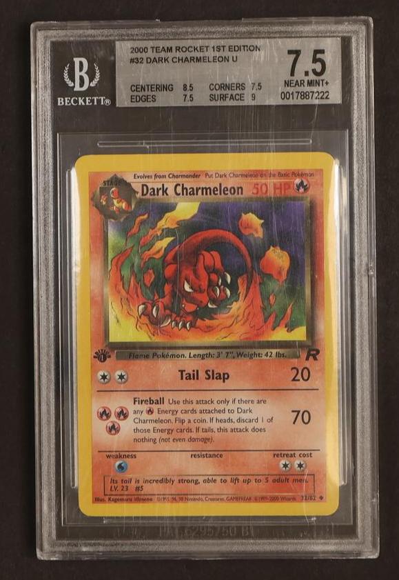 2000 Pokémon Team Rocket Dark Charmeleon #32/82 1st Edition BGS 7.5