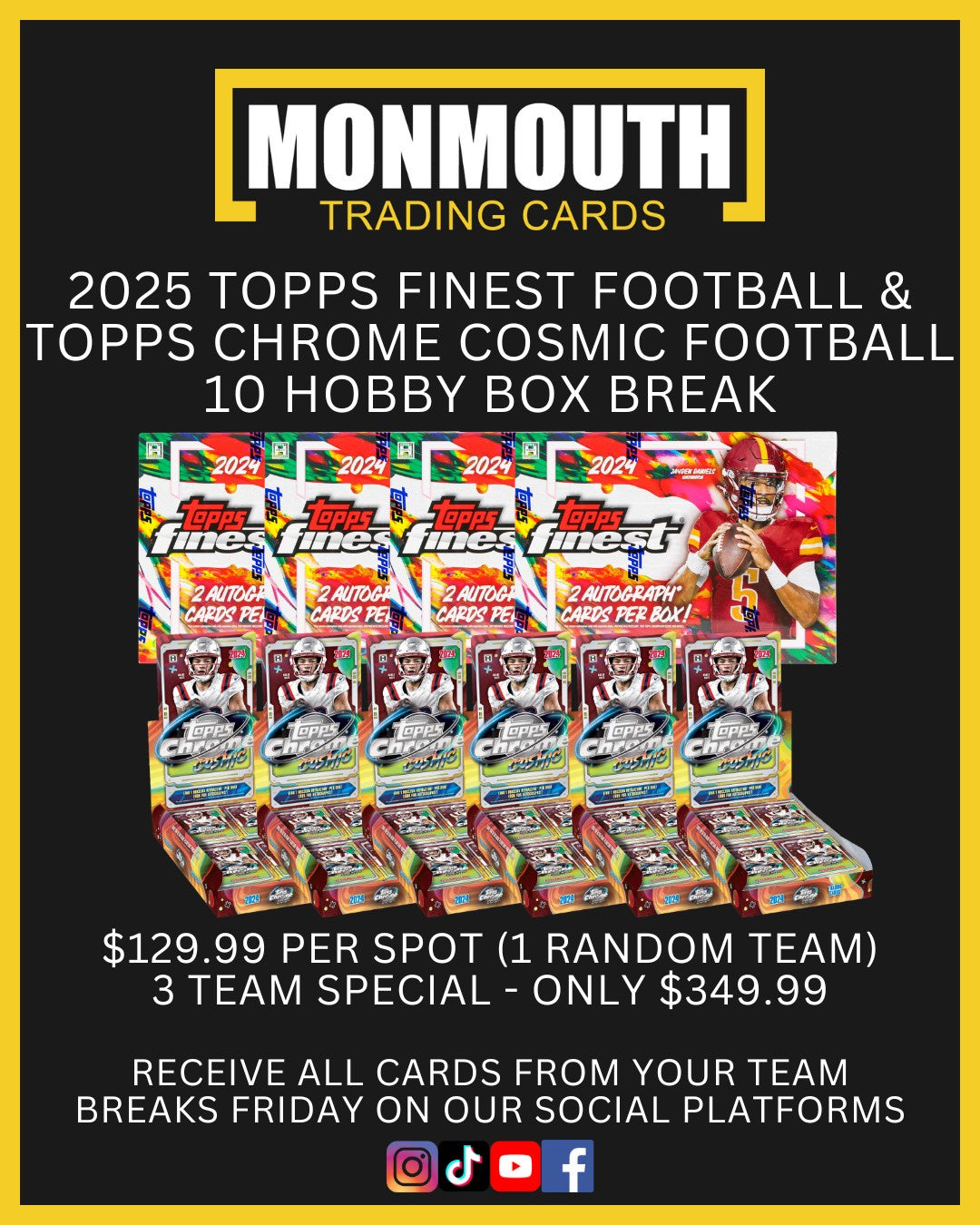 2024 Topps Football Hobby Mixer - Half Case Finest/Half Case Cosmic Random Team Break