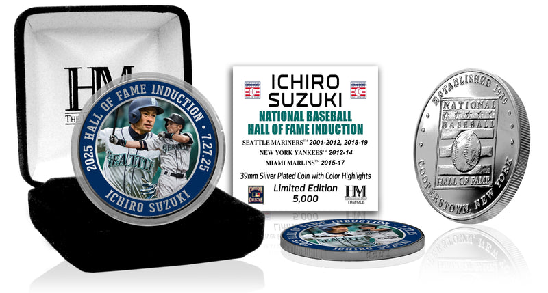 Highland Mint Ichiro Suzuki Hall of Fame Induction Silver Coin - Limited Edition /5,000
