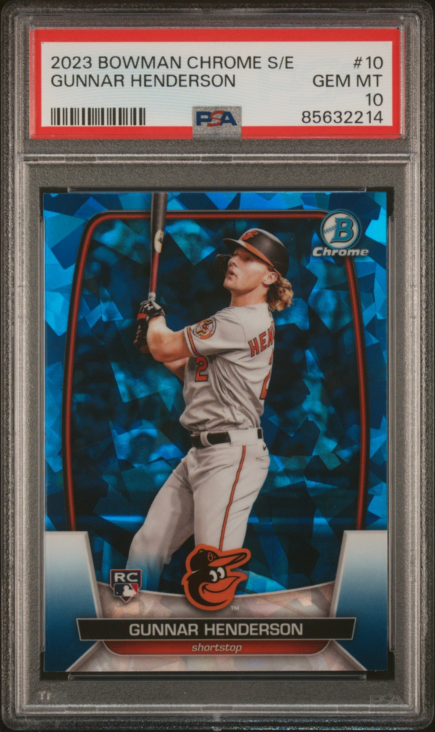 2023 Bowman Chrome Sapphire Gunnar Henderson Rookie RC #10 PSA 10