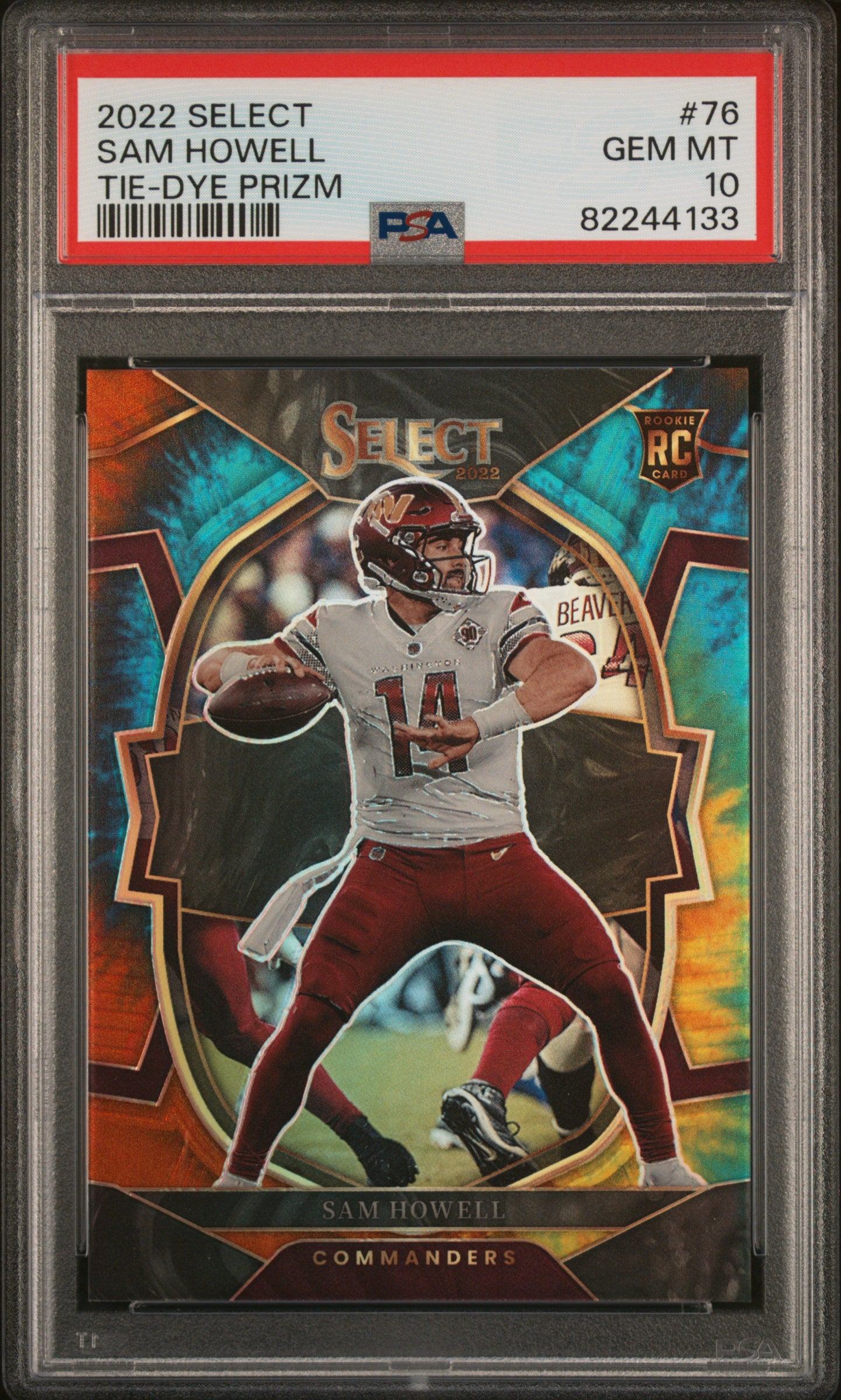 2022 Select Prizm Tie Dye Sam Howell Rookie RC #76 /25 PSA 10