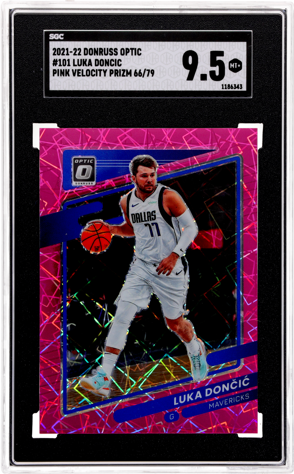 2021 Donruss Optic Pink Velocity Luka Doncic #101 /79 SGC 9.5