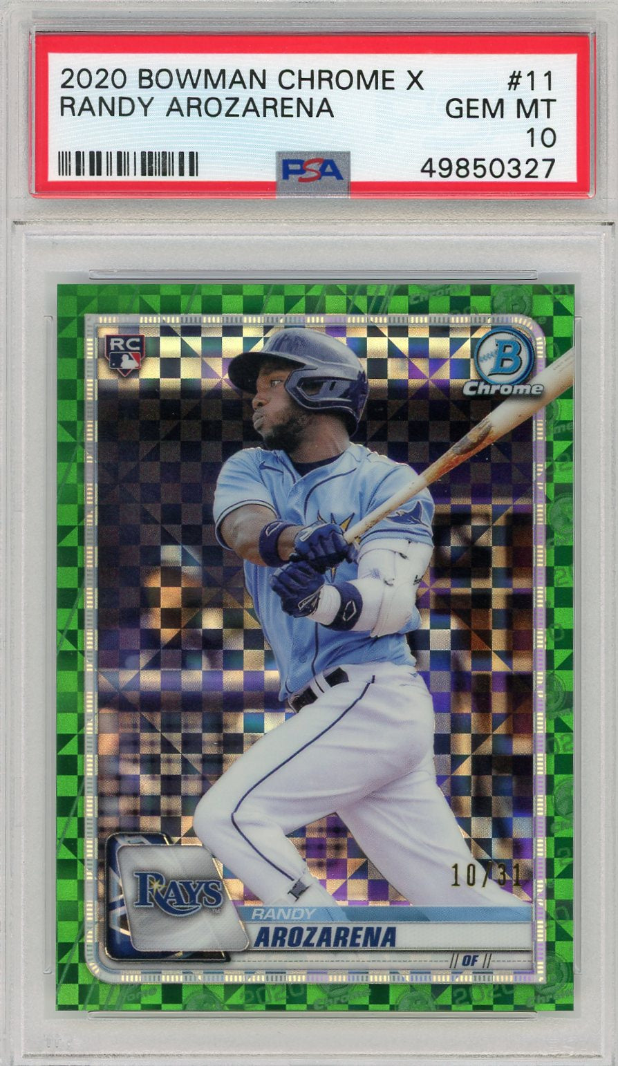 2020 Bowman Chrome X Randy Arozarena #11 PSA 10