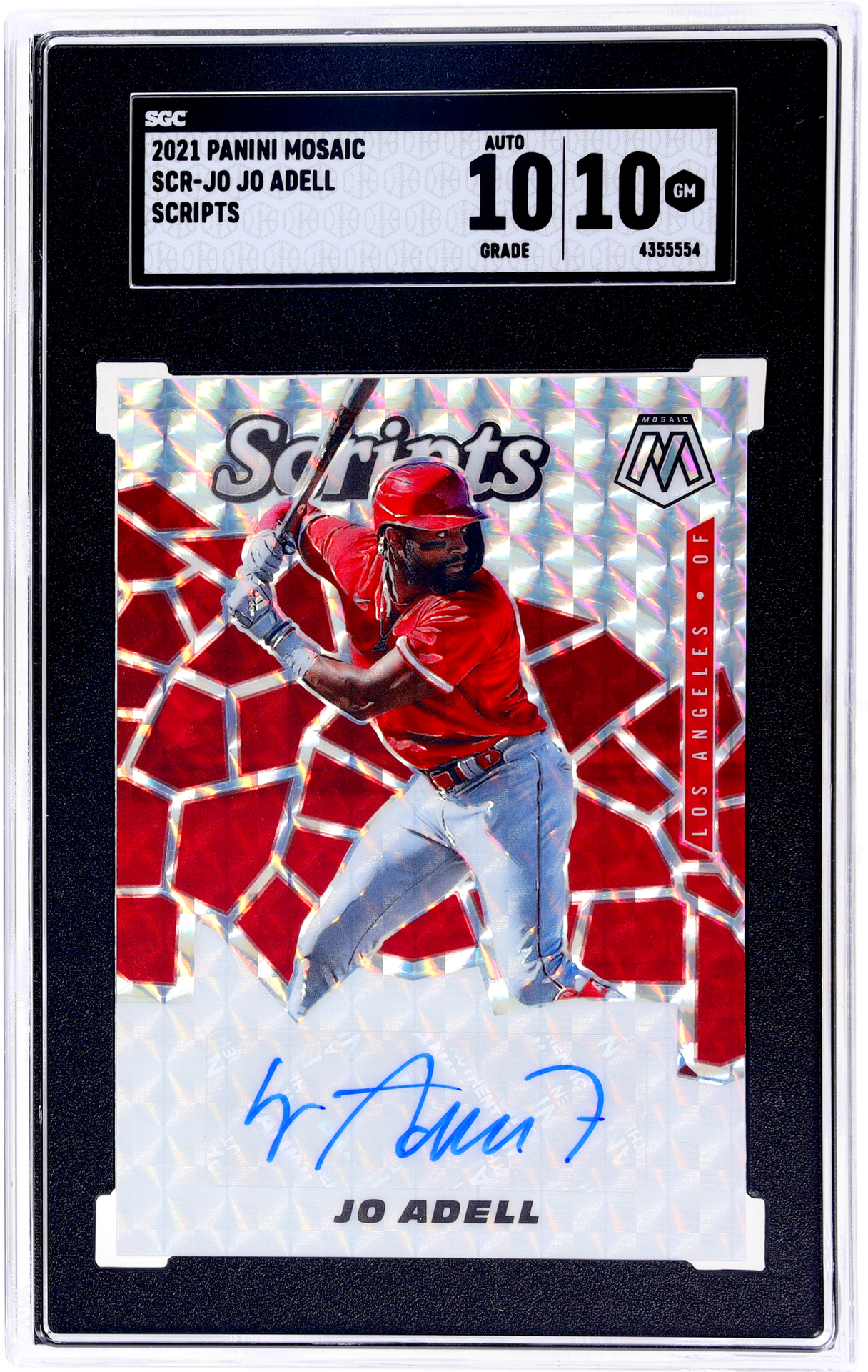 2021 Panini Mosaic Scripts Mosaic Autograph Jo Adell #15 SGC 10