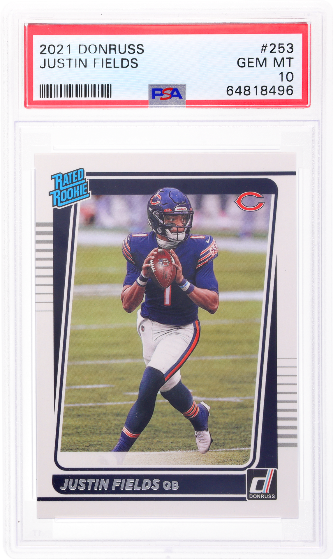 2021 Donruss #253 Justin Fields Rated Rookie PSA 10