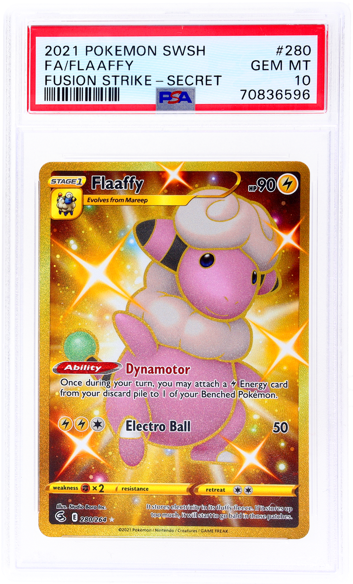 2021 Pokemon Sword and Shield Fusion Strike #280 Flaaffy PSA 10