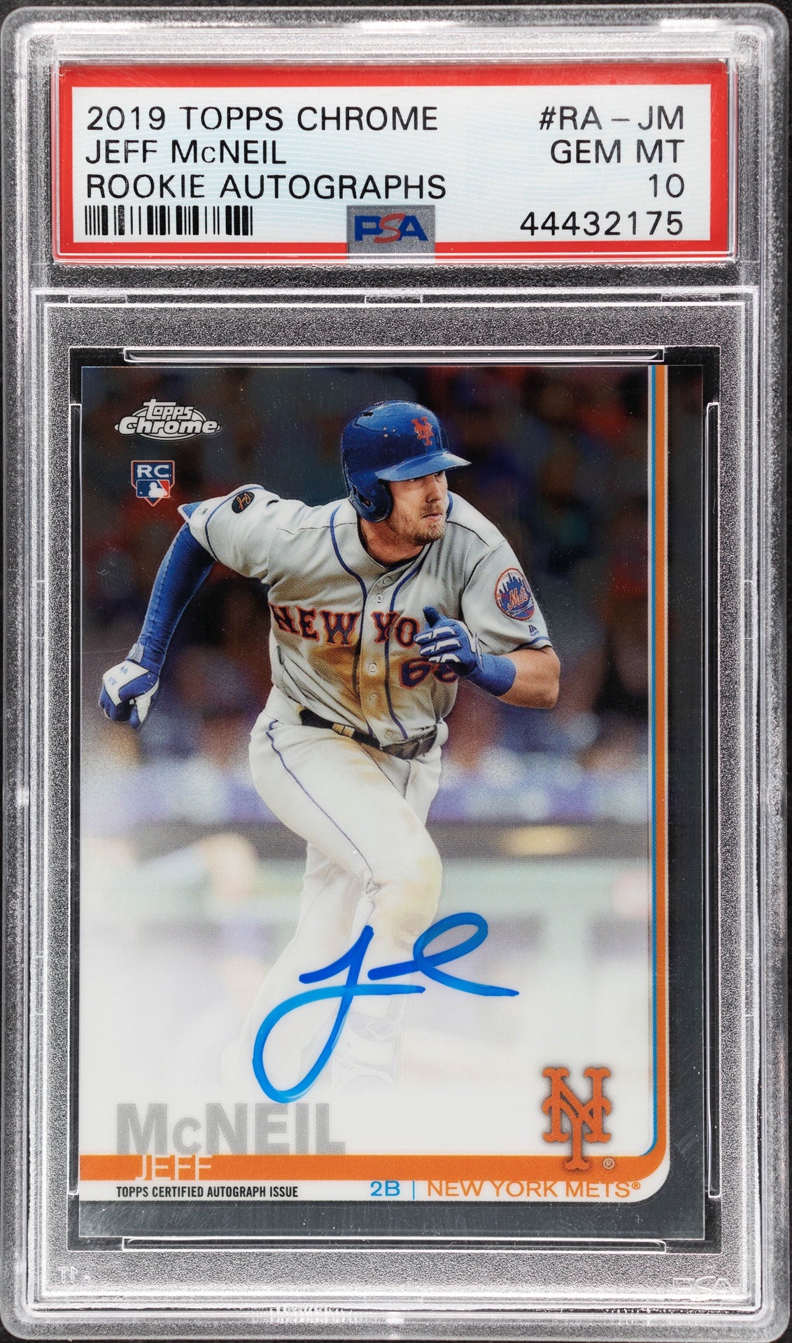 2019 Topps Chrome Rookie Autograph Jeff Mcneil #RAJM PSA 10