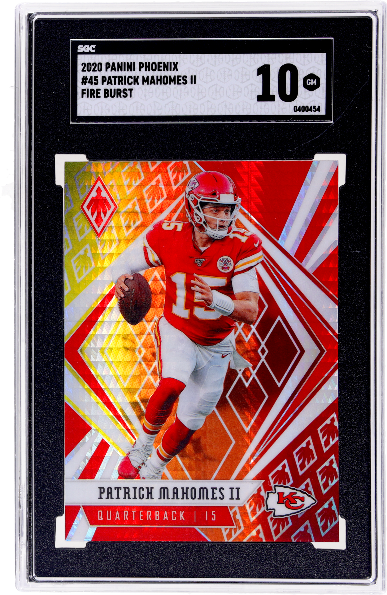 2020 Panini Phoenix Fire Burst Patrick Mahomes II #45 SGC 10