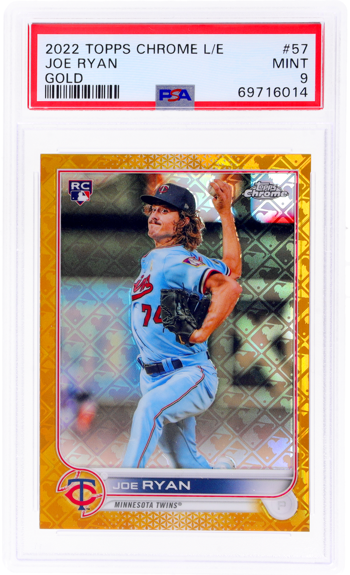 2022 Topps Chrome Logofractor Gold Joe Ryan #57 /50 PSA 9