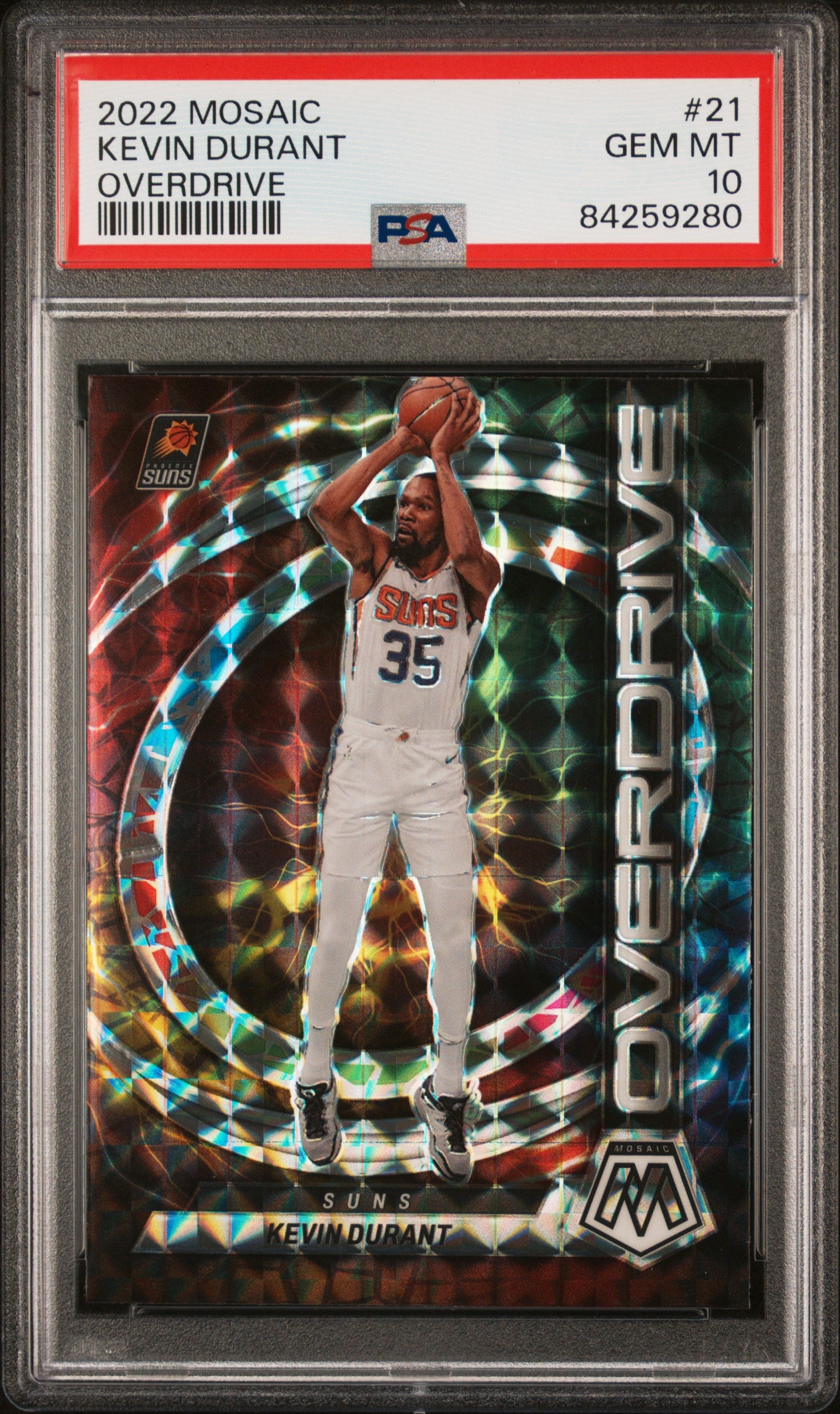 2022 Panini Mosaic #21 Kevin Durant Overdrive PSA 10