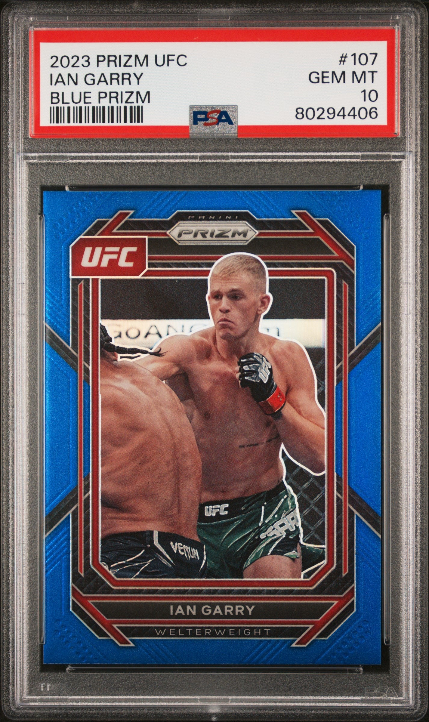 2023 Panini Prizm UFC Blue Prizm Ian Garry /175 #107 PSA 10