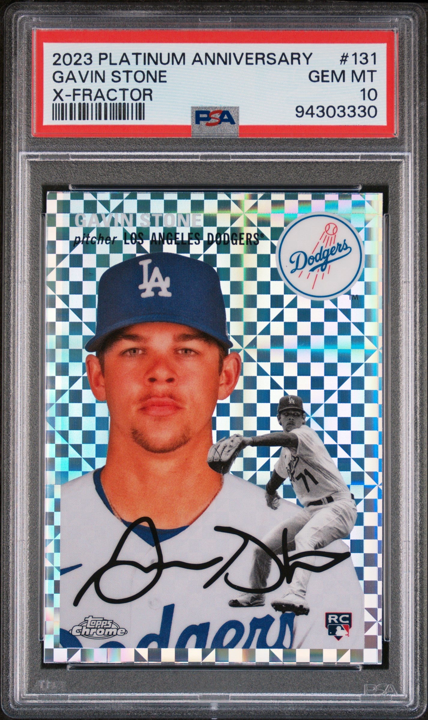 2023 Topps Chrome Platinum Anniversary X-Fractor Gavin Stone Rookie RC PSA 10