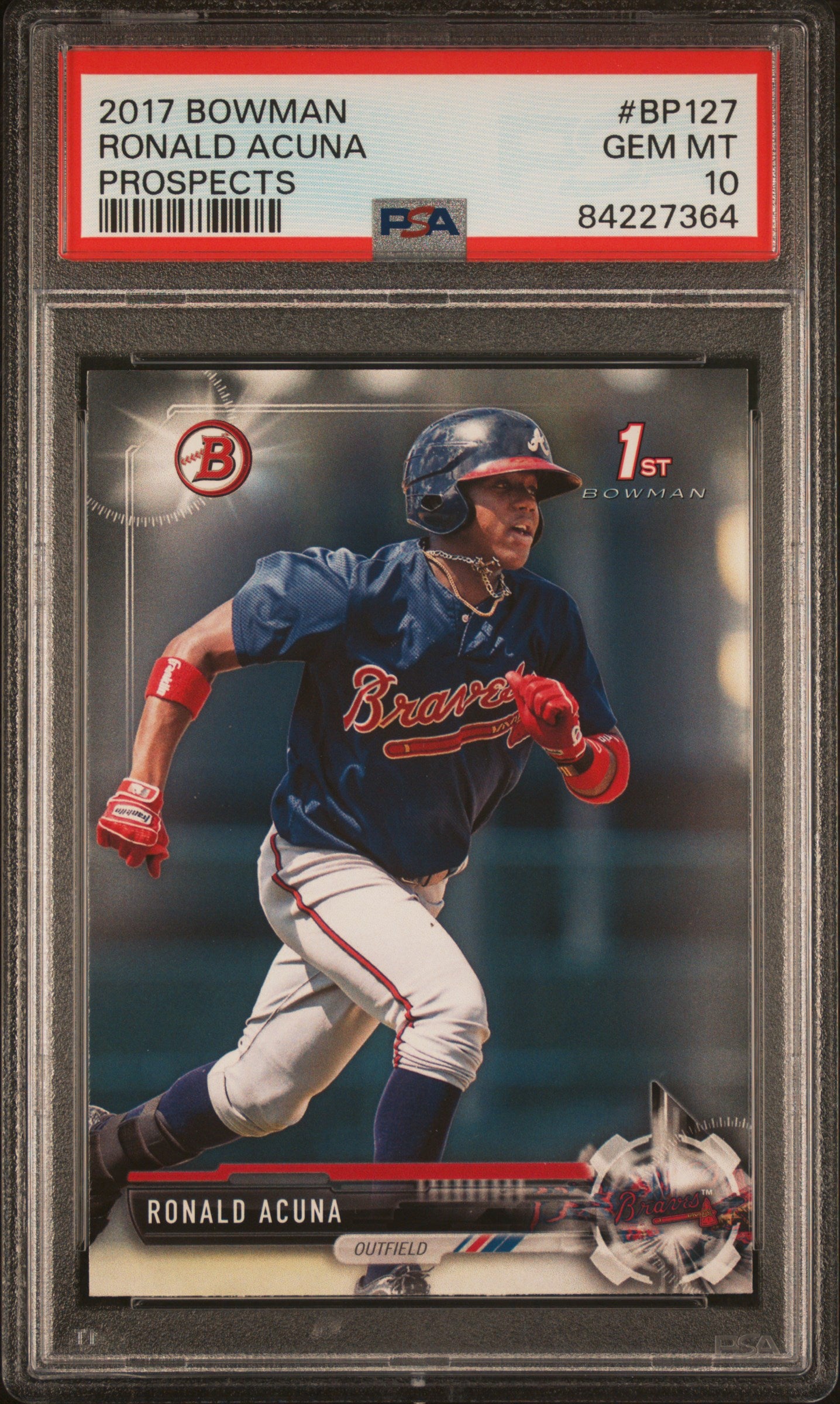 2017 Bowman #BP127 Ronald Acuna Jr. PSA 10