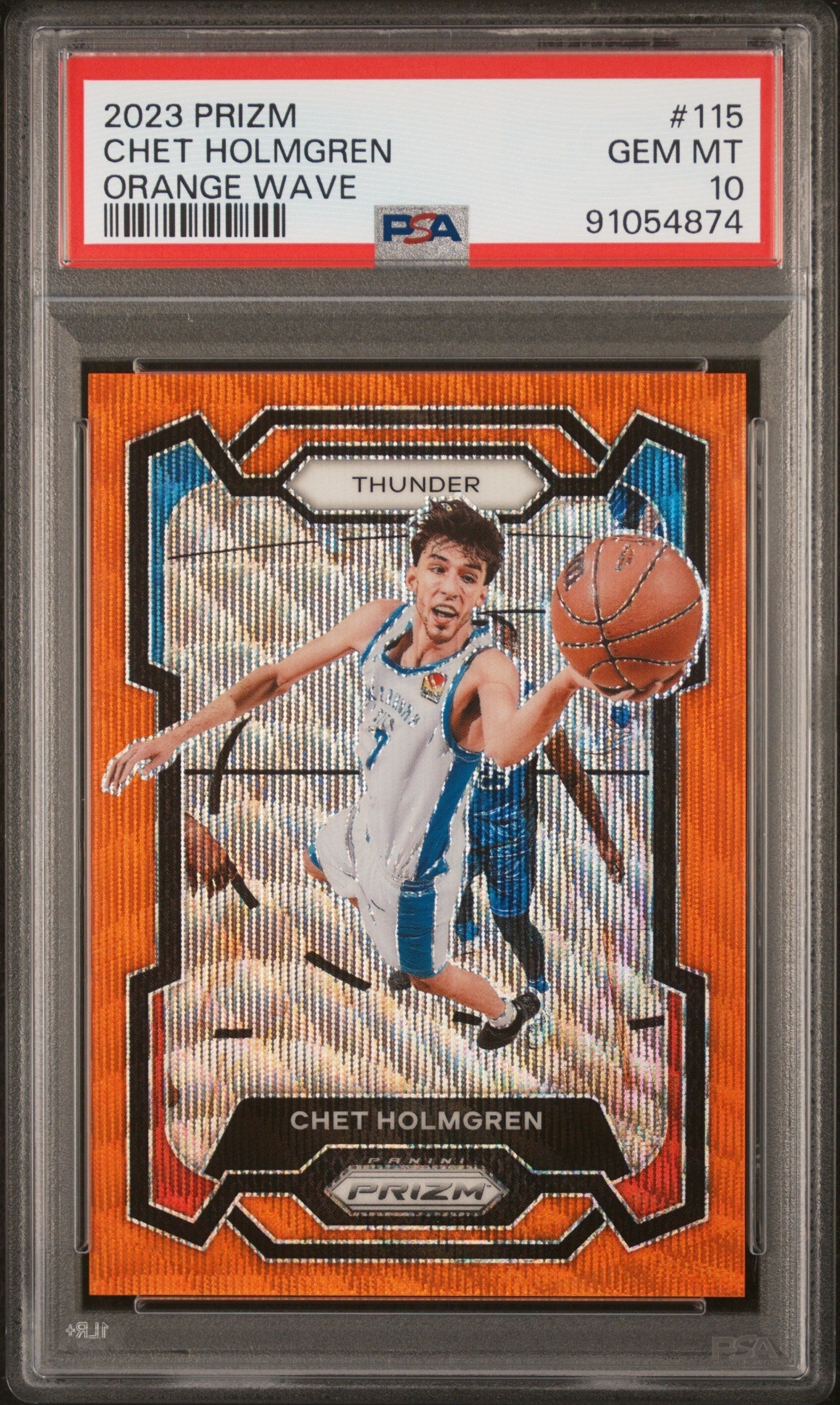 2023 Panini Prizm Orange Wave Prizm Chet Holmgren #115 /60 PSA 10