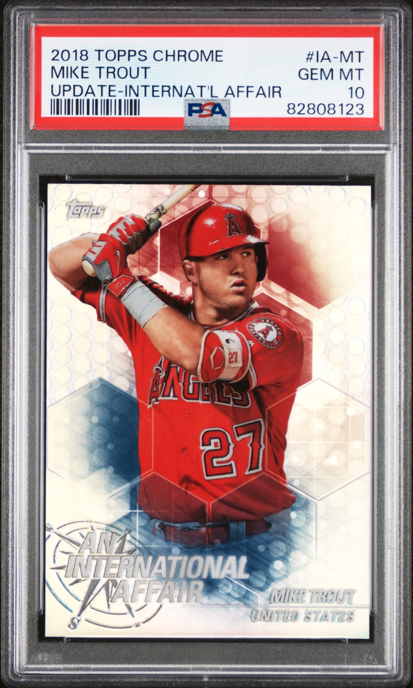 2018 Topps Chrome Update An International Affair Mike Trout #IAMT PSA 10