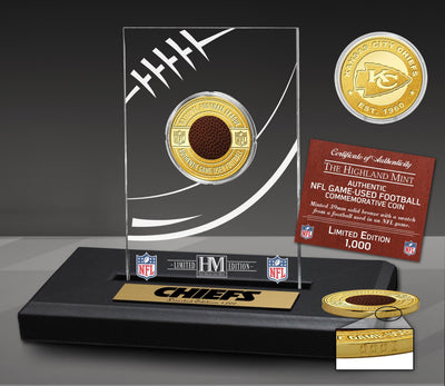 Highland Mint Kansas City Chiefs Game Used NFL Football Bronze Coin - Limited Edition /1000