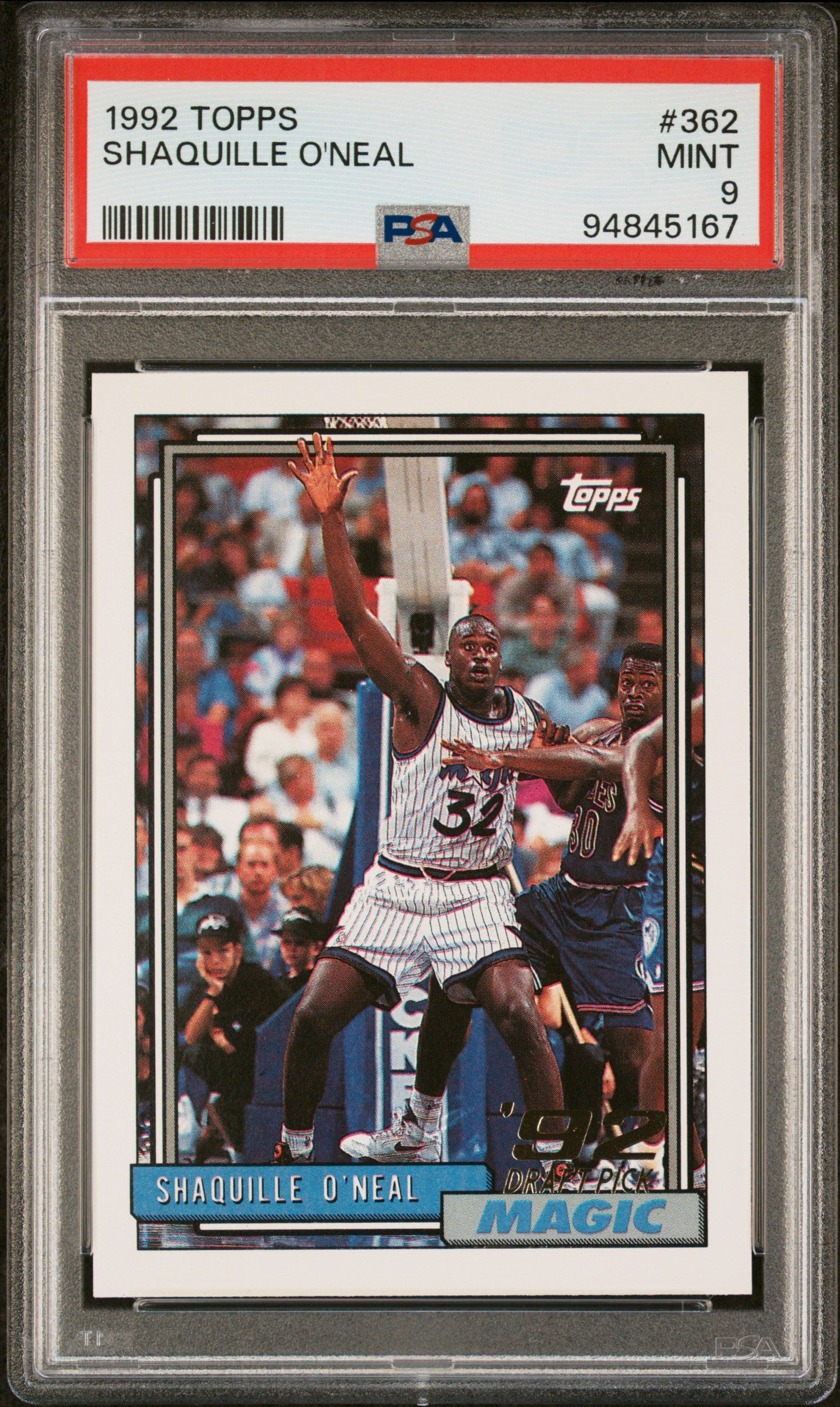 1992 Topps Shaquille O'Neal #362 PSA 9