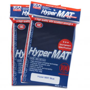 KMC Hyper Mat Blue 100ct Standard Size Sleeves