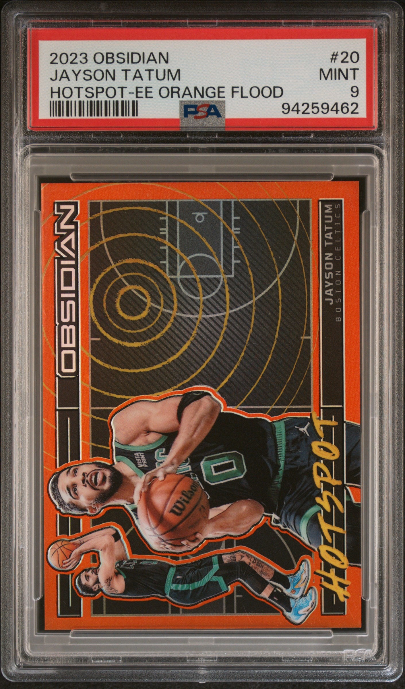 2023 Panini Obsidian Hotspot Ee Orange Flood Jayson Tatum /75 #20 PSA 9