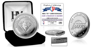 Highland Mint Los Angeles Lakers NBA 75th Anniversary Silver Coin - Limited Edition /5,000