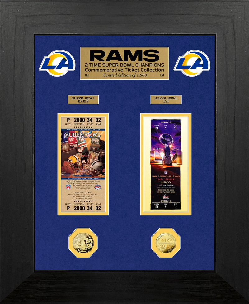 Highland Mint Los Angeles Rams Super Bowl LVI Champions Deluxe Ticket and Game Coin Collection - Limited Edition /1000