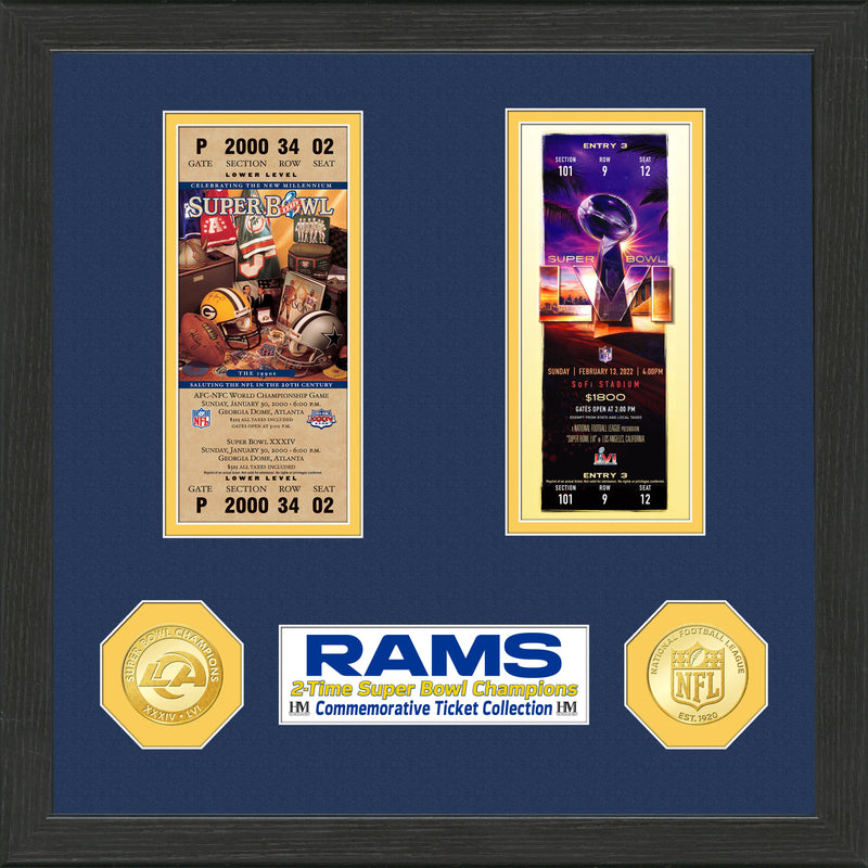 Highland Mint Los Angeles Rams Super Bowl 56 Champions Ticket and Bronze Coin Collection - Limited Edition