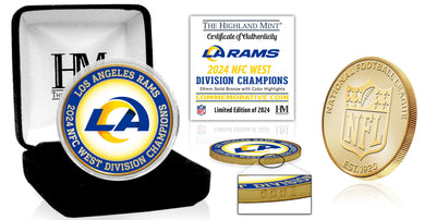 Highland Mint Los Angeles Rams 2024 NFC West Division Champions Bronze Coin - Limited Edition /2024