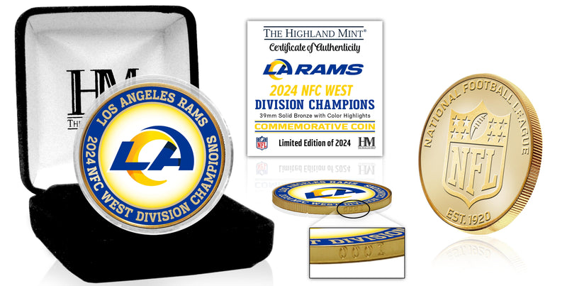 Highland Mint Los Angeles Rams 2024 NFC West Division Champions Bronze Coin - Limited Edition /2024