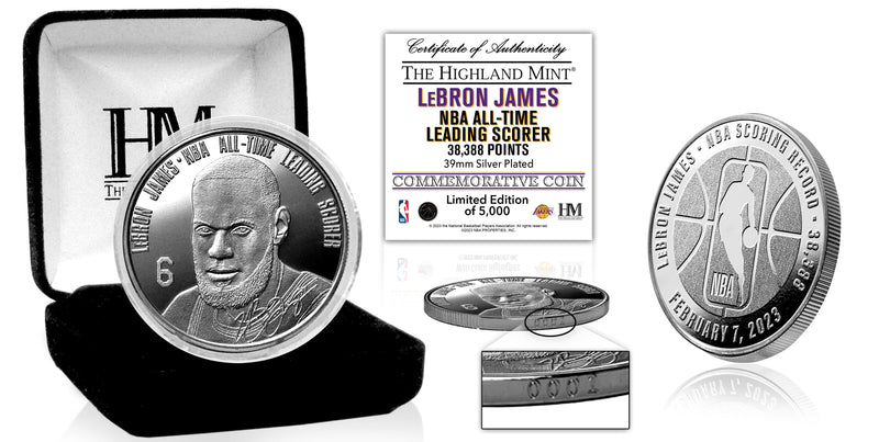 Highland Mint LeBron James Lakers NBA All-Time Leading Scorer Silver Coin - Limited Edition /5,000