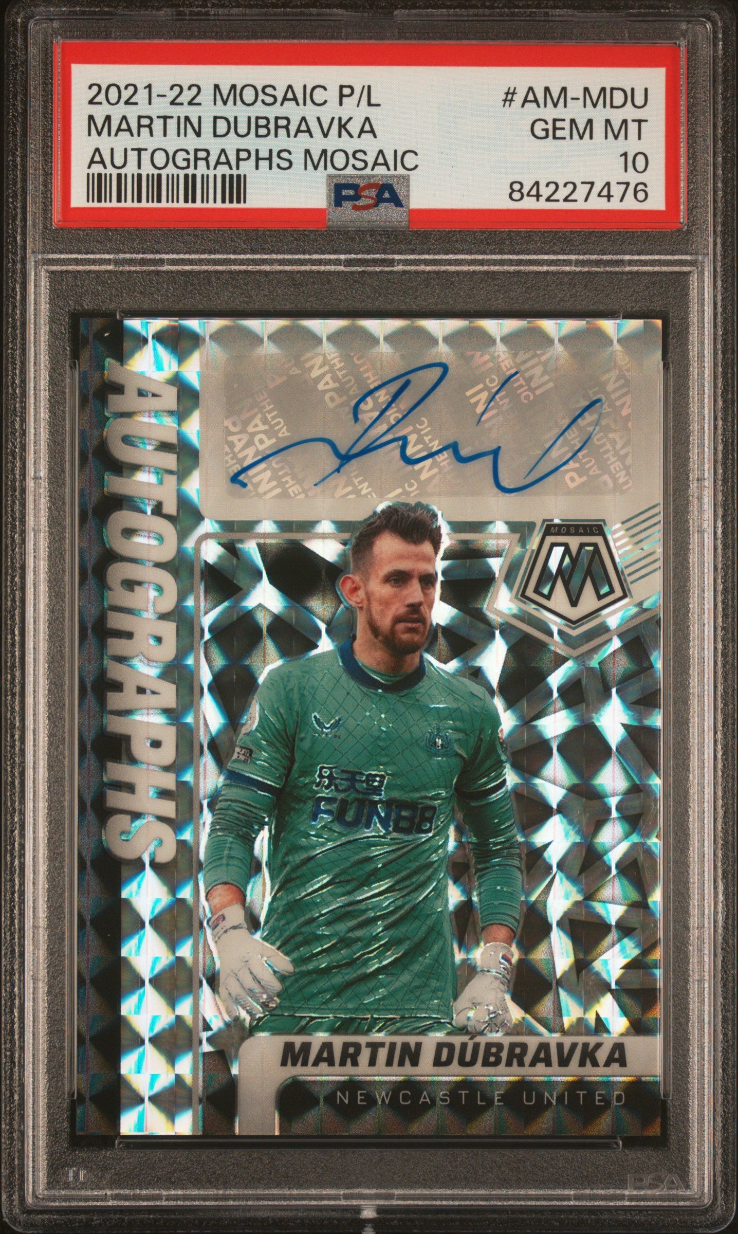 2021 Panini Mosaic Premier League Martin Dubravka #AM-MDU Auto PSA 10