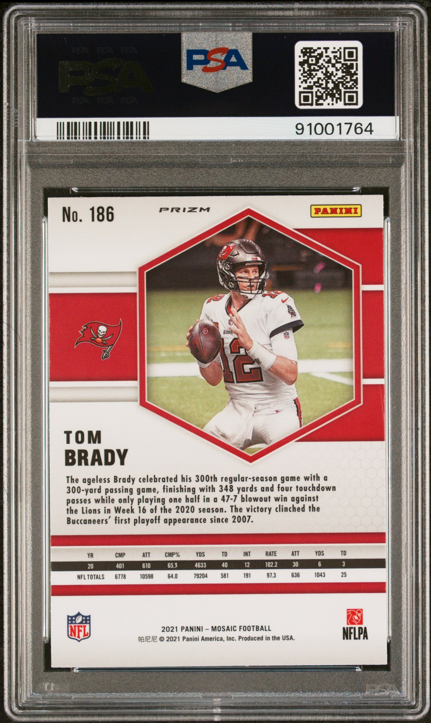 2021 Panini Mosaic #186 Tom Brady Mosaic PSA 9